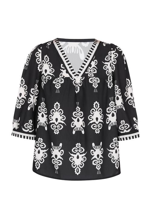 IZIA Bluse  sort / hvid