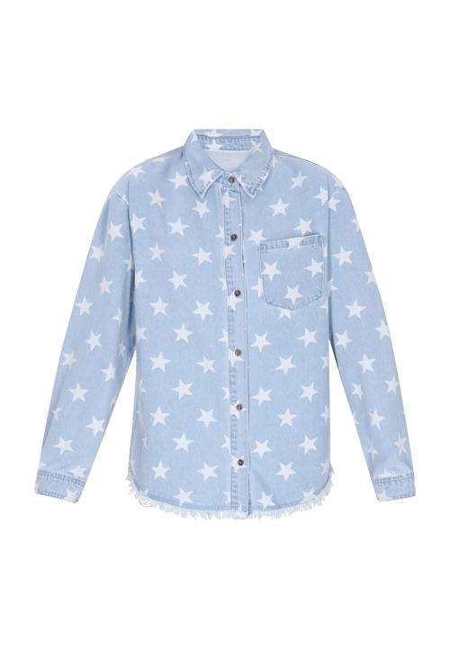 IZIA Bluse  blue denim / hvid