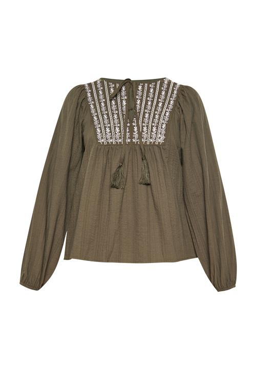 Gaya Bluse 'Boho'  grøn / hvid