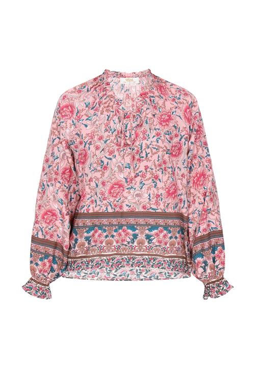 Gaya Bluse 'Fashion Look'  cyanblå / umbra / pink / lyserød