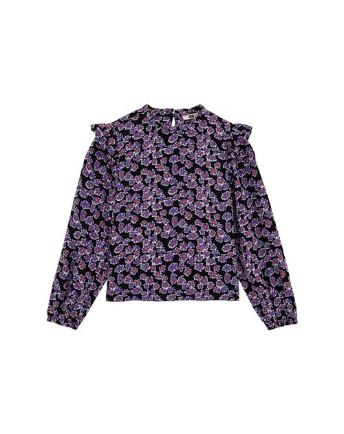 WE Fashion Bluse  lilla / orange / sort / hvid