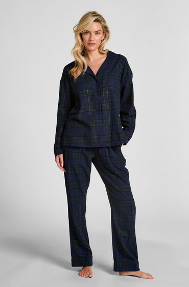 Hunkemöller Pyjamasbukser af flonel Blå