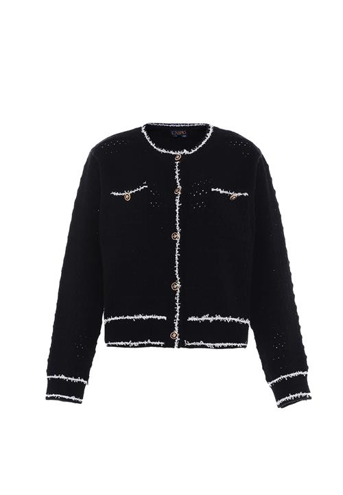 caspio Cardigan  sort / uldhvid