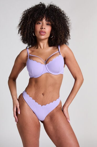 Hunkemöller Højskåret Bikinitrusse Scallop lilla