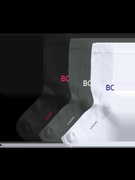 Björn Borg Core Crew Polyamide Socks 3-pack Sort, 36-40