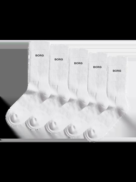 Björn Borg Essential Crew Socks 5-pack Hvid, 39-42