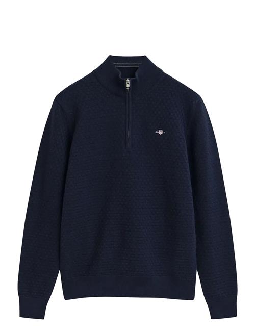 Micro Texture Half Zip GANT Blue