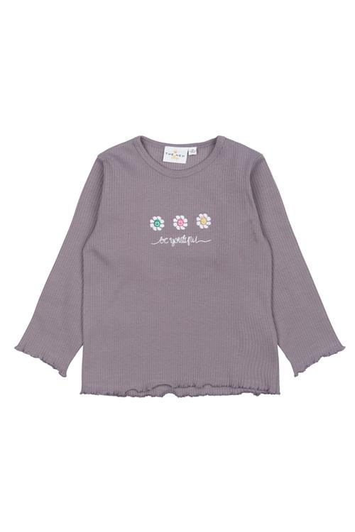 The New Siblings GOTS Princess Rib T-shirt Med Lange Ærmer Gray Ridge  Gray Ridge 110 cm  Grå  110 cm  kvinde