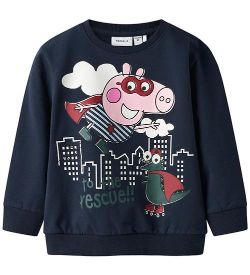 Se Name It Sweatshirt - NmmOlin Peppa Pig - Navy Blazer ved KidsWorld