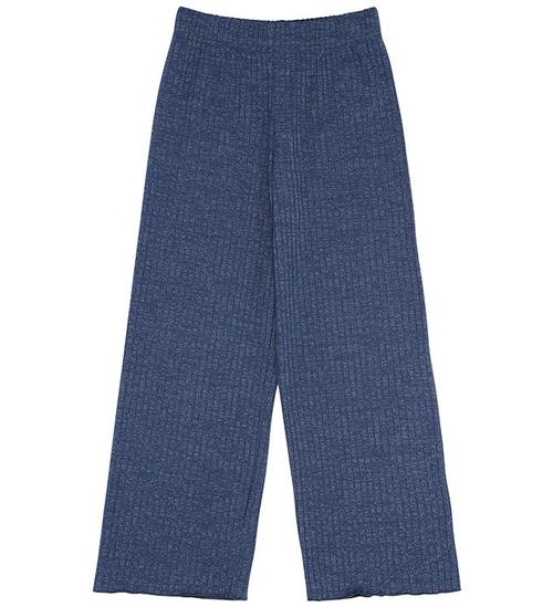 The New Bukser - Rib - TnRina - Glitter - Wide - Navy Blazer