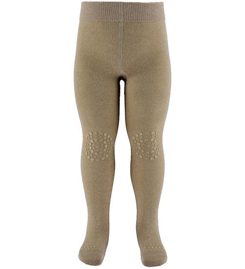 GoBabyGo Kravlestrømpebukser - Bambus - Champagne Beige m. Glimm