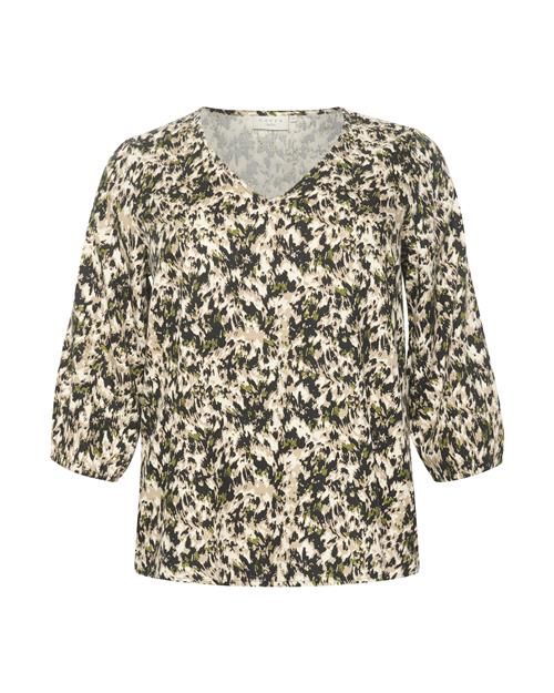 Se KAFFE CURVE Bluse 'Cala'  creme / sand / siv / gran ved About You