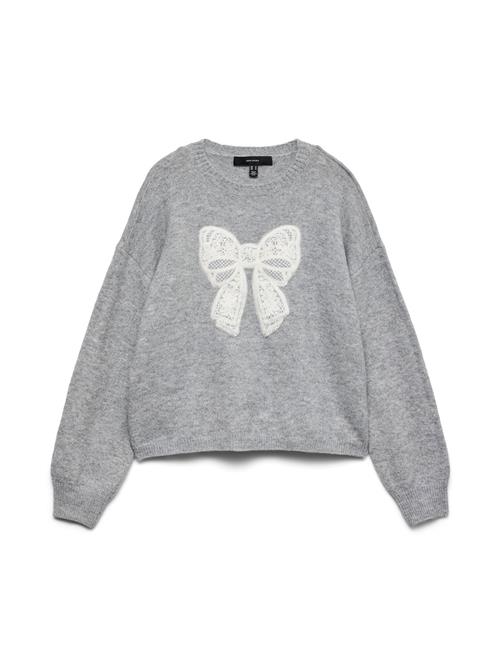 VERO MODA Pullover 'IVORY'  grå / hvid