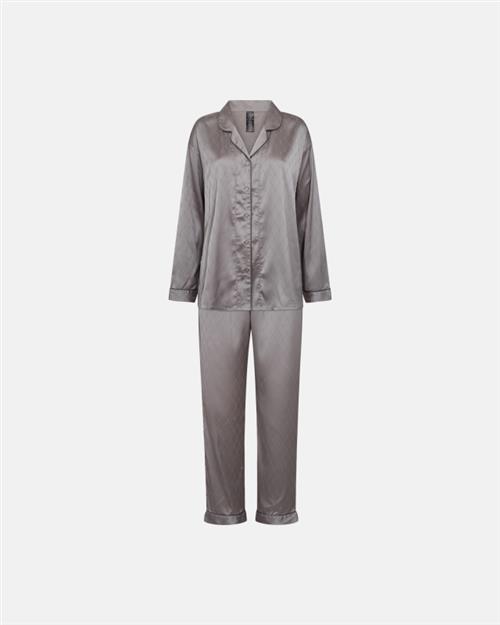 Pyjamas "satin" | Polyester | Lys grå