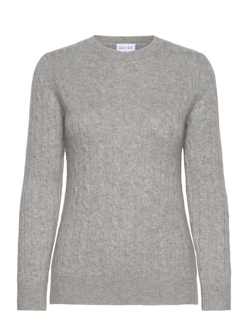 O-Neck Cable Sweater Davida Cashmere Grey