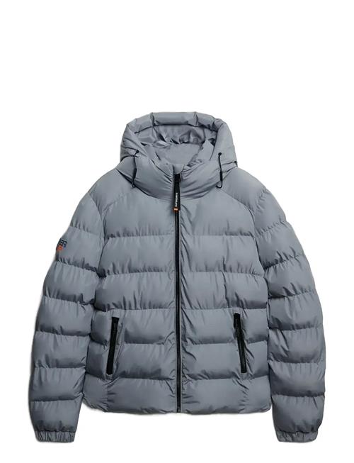 Hooded Sports Puffer Jacket Superdry Grey