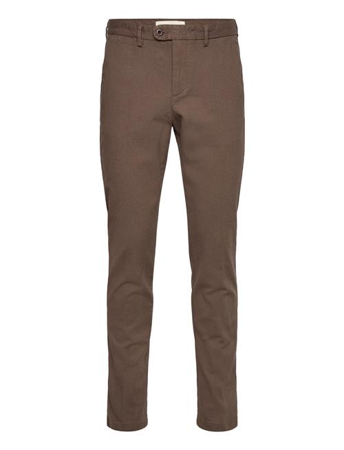 Slim Cotton Herringb Pants GANT Brown