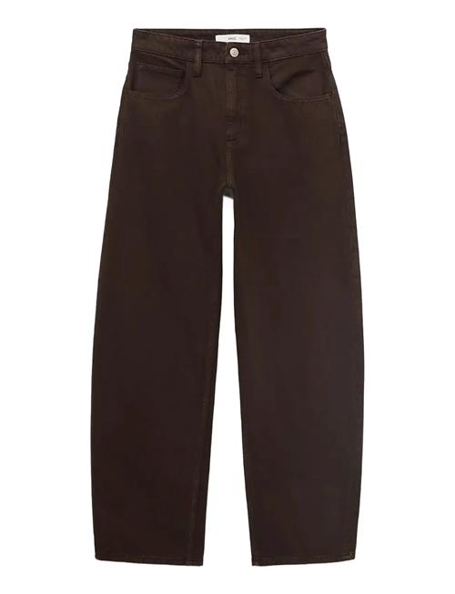High-Waisted Barrel Jeans Mango Brown