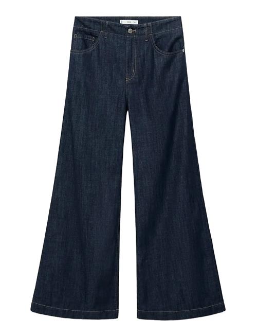 Wide Leg Mid-Rise Jeans Mango Navy