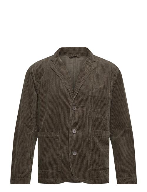 Seersucker Corduroy Casual Blazer Lindbergh Khaki
