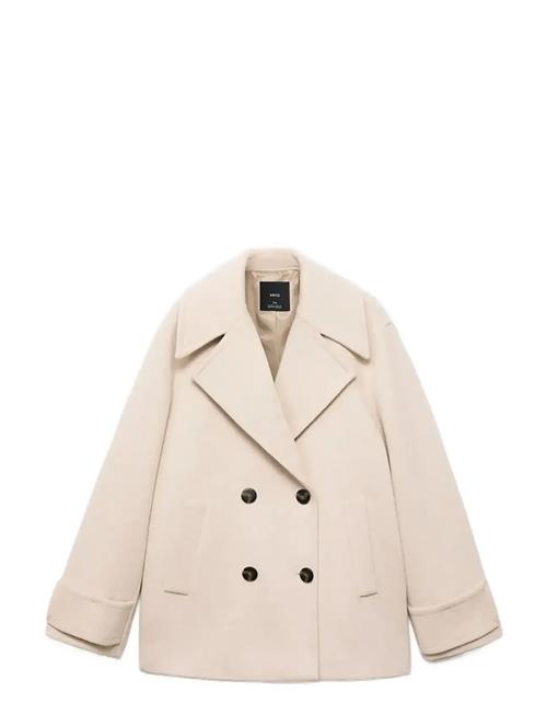 Double-Breasted Wool-Blend Coat Mango Cream
