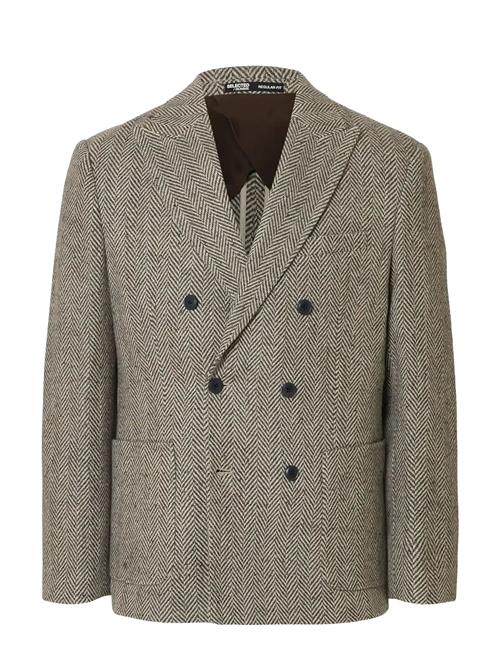 Slhreg-Morris Hb Wool Blend Db Blz Selected Brown