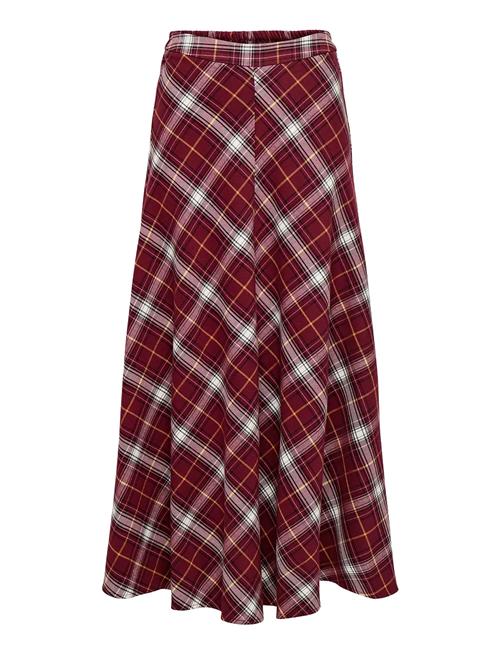 Onlwren Check Long Skirt Wvn ONLY Burgundy