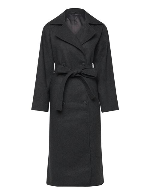 Over D Wool-Blend Double-Breasted Coat Weekday Grey