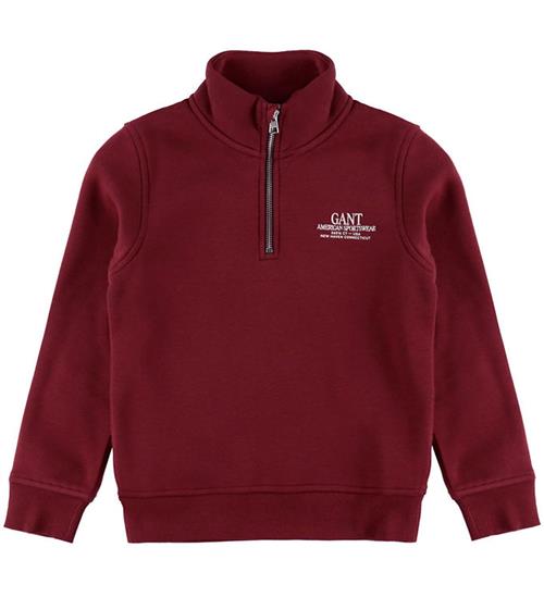 GANT Sweatshirt - Graphic - Half Zip - Plumped Red