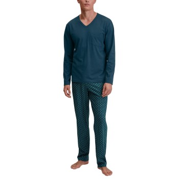 Calida Relax Imprint 3 Pyjamas Petrol bomuld Large Herre