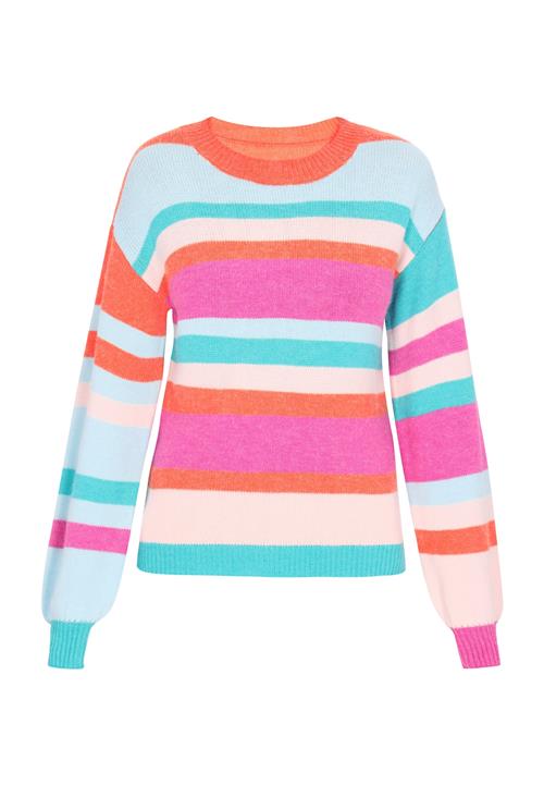 Se swirly Pullover 'Back To School'  creme / mint / mørkeorange / pink ved About You