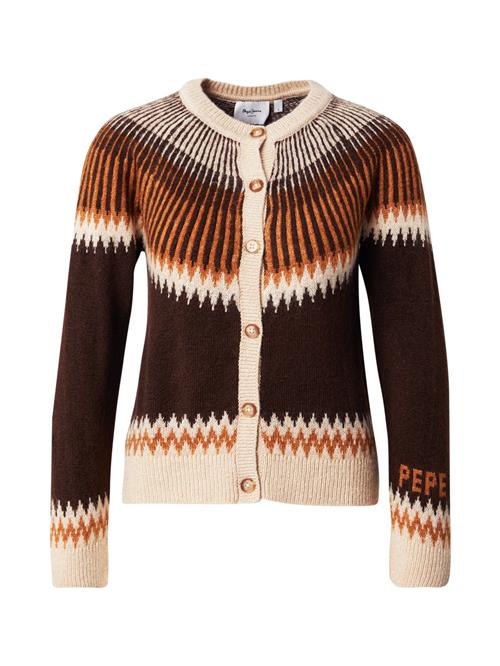 Pepe Jeans Cardigan 'Cissy'  ecru / mørkebrun / orange