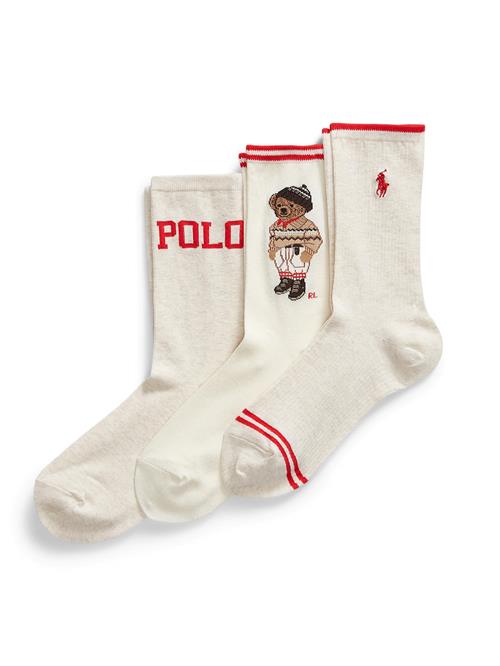 Polo Ralph Lauren Sokker 'COLORADO BEAR'  creme / lysebeige / lysebrun / rød