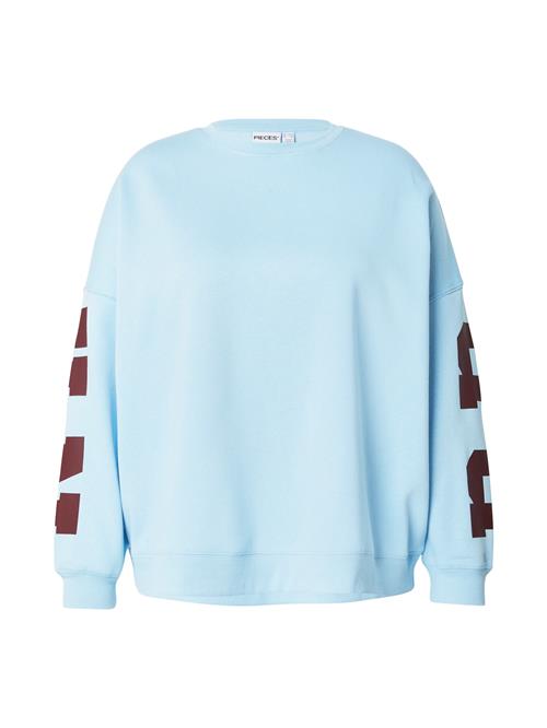 PIECES Curve Sweatshirt 'PCFANY'  lyseblå / brun