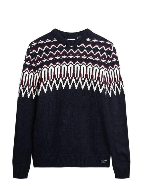 Fairisle Knit Crew Jumper Superdry Navy