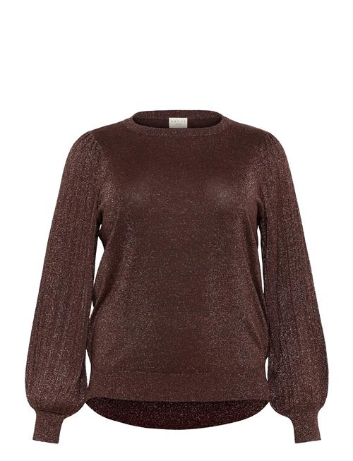 Kcregitta Pleat Ls Pullover Kaffe Curve Brown