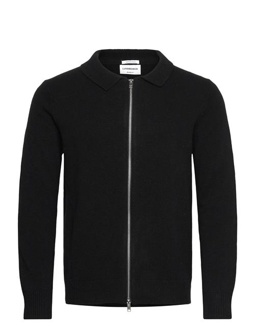 Lambswool L/S Cardigan With 2-Way Z Lindbergh Black