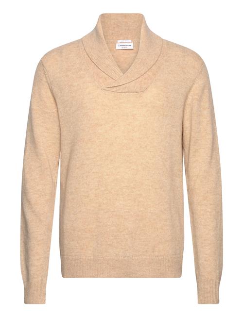 Lambswool L/S Shawl Collar Knit Lindbergh Beige