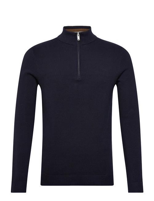 Structure Zip Neck Knit Lindbergh Navy