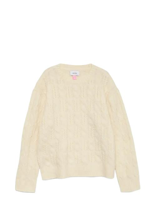 Vmaries Ls O-Neck Cable Pullover Bf Girl Vero Moda Girl Beige