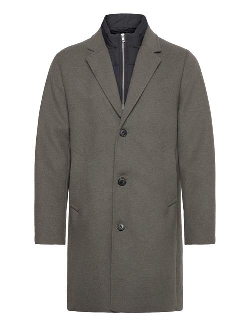 Detachable Collar Lapel Coat Lindbergh Grey