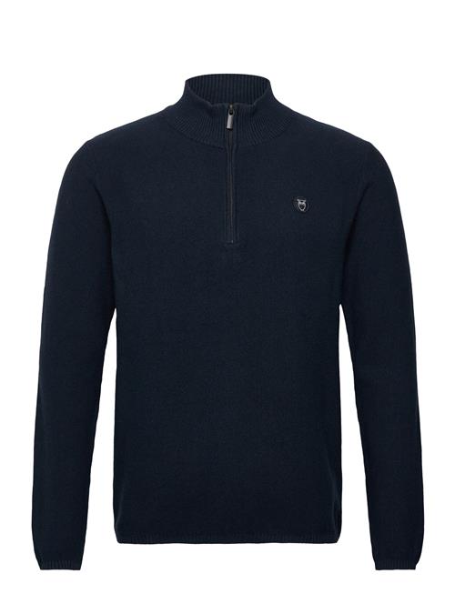 Organic Cotton Half Zip Pique Knit Knowledge Cotton Apparel Navy