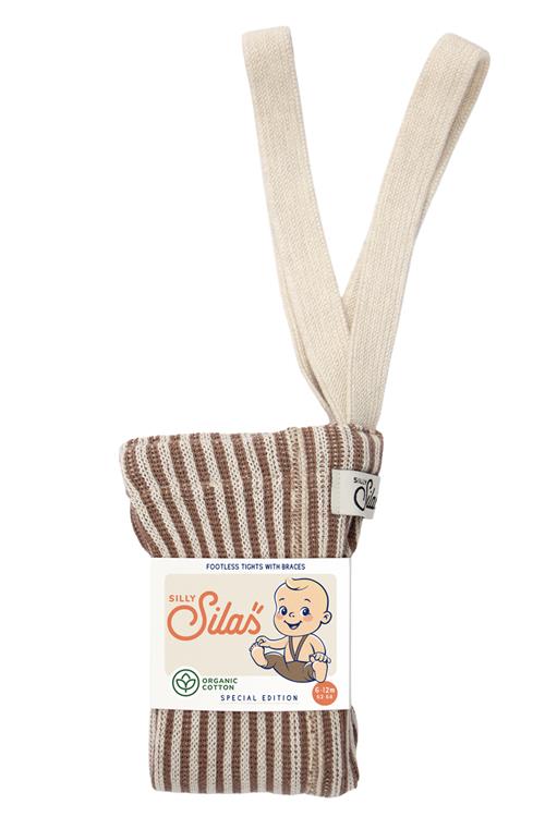 Silly Silas GOTS Strømpebukser Granola X Cream Striped  Granola x Cream Striped-2-3 Y  Creme  2-3 år  unisex