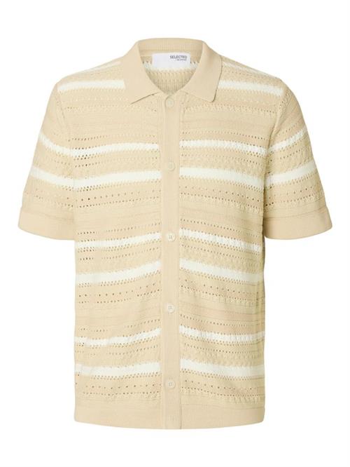 SLHPALO SS KNIT CROCHET POLO CARDIG