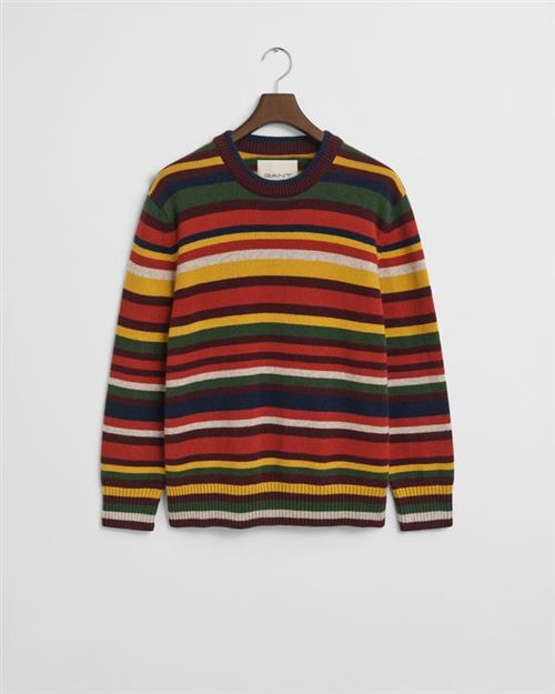 MULTI COLORED STRIPED C-NECK