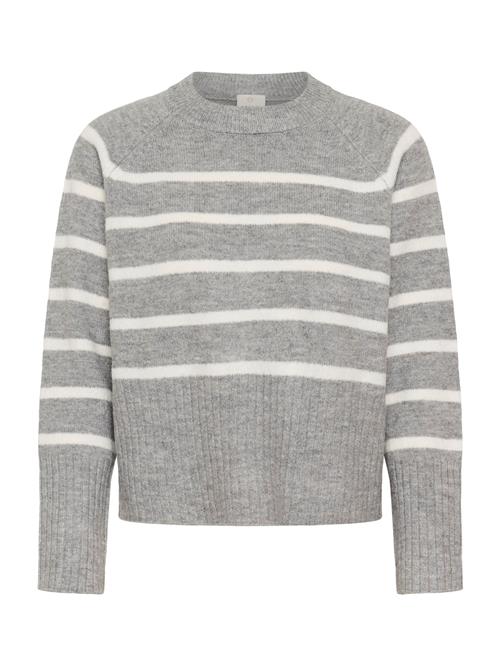 Kaffe Pullover 'KAErin'  grå-meleret / hvid