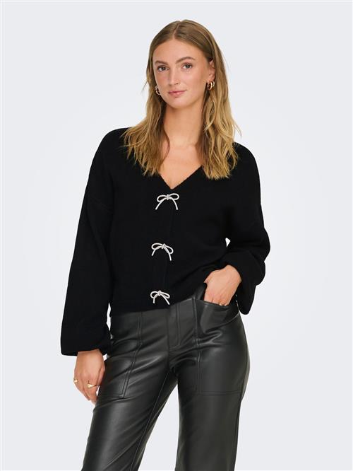 Se ONLY Cardigan 'DONNA'  sort / hvid ved About You