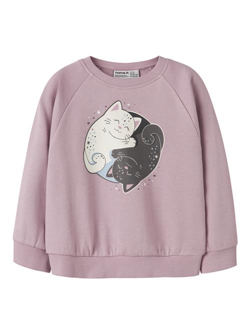 NAME IT Sweatshirt Venus Keepsake Lilac Yin Yang Cat
