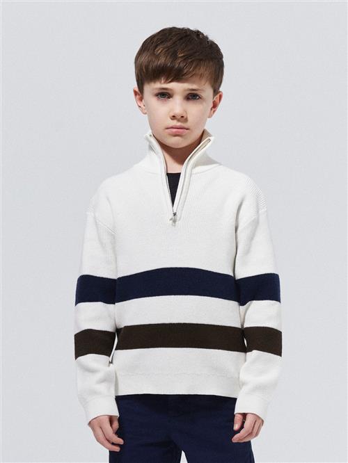 Se NAME IT Half Zip Striktrøje Ralph Cloud Dancer hos SmartKidz