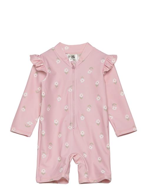 Sunprotection Suit W Frill Lindex Pink